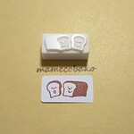 食パンさん　スライス：消しゴムはんこ。