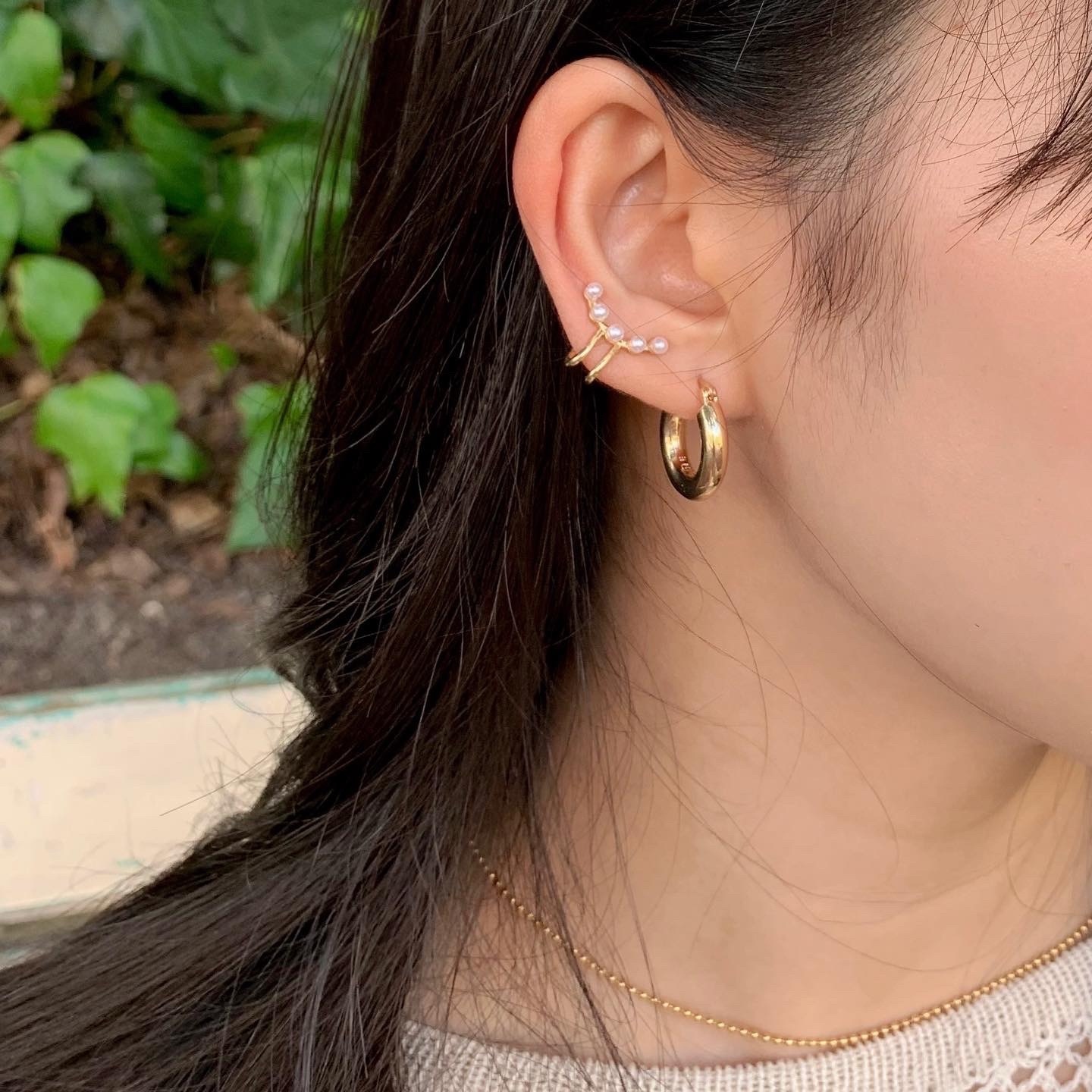 パール ピアス ゴールド イヤリング ゴールド ストーン ロング パール ピアス イヤリング Gold Stone