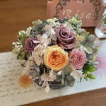 ころんと可愛いてまりローズ　アレンジメント　プリザーブドフラワー　発表会　結婚祝い　記念日　フラワーアレンジメント　フラワーボックス