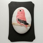 アキクサインコの刺繍ブローチ