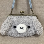 ふわふわグレーうさぎちゃんミニガマ口ショルダーバッグ🧸