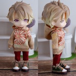 和柄ベージュ　パーカーセット（ねんどろいどどーるオビツ11ボディ共有サイズ）