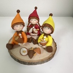 秋の味覚狩りの小人達🍄