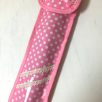 再！笛⭐️️リコーダーカバー☺︎いちごミルク×白水玉