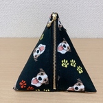 14cm  ファスナー　ジャックラッセルテリア柄マナーポーチ