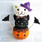 ☆miofioremiki様　オーダー品☆～ハロウィン２０２２☆～つみつみ猫カボチャ②【置き型】