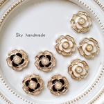 《8ヶ》16mm ／ 薔薇　バラカボション　パールカボション　デコパーツ　センターパーツ