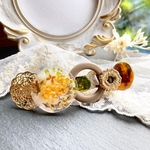 金木犀と金の花　べっこう　大きめバレッタ