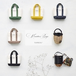 ミニチュアバッグ⑦かご×黒レザーバッグ＊内巾着2個付き