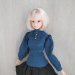 774【momokoDOLLシャツ】青のヨークシャツ※1/6ドール服