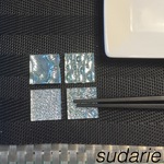 人気商品！再販！★2個セット！モノトーンテーブルコーデ おしゃれなモザイクシルバーガラスタイルの箸置き★