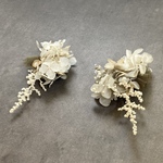 ホワイトゴールドの紫陽花とソフトストーベのピアス　結婚式　成人式　卒業式　