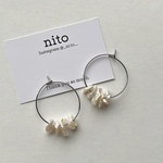 nito  〜5粒のケシパールフープピアス 〜