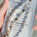 Pretty Pearl chain 　　　　　iPhoneケース　スマホケース　クリア　クリアケース　クリアケース　　iPhone全機種対応　