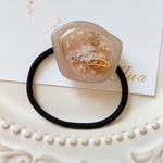 ドライフラワー❀✿❀コーラルピンク レジンヘアゴム