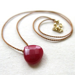 アゲートマロンシルクネックレス_B No.671