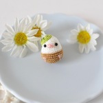 【新作】フルーツパンツの小鳥ちゃんピンバッチ / キウイ*