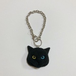 arurau2525様 羊毛フェルト猫バッグチャーム 黒猫 オッドアイ
