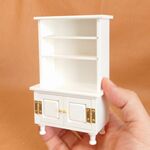 ミニチュア家具(1/12) カントリー調食器棚(白)