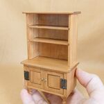 ミニチュア家具(1/12) カントリー調食器棚(チーク)