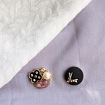 トルマリンとボタン(イヤリングorピアス)