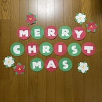 壁面飾り【クリスマス】12月　ポインセチア　花　冬