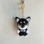 編みぐるみ犬キーホルダー:柴犬/黒柴、豆柴