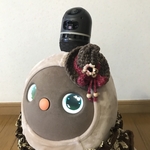 lovotヘッドアクセサリー（魔女風帽子　茶×赤）
