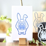 [No.154]ウサギなりきりパグ 消しゴムはんこ