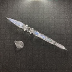 【1点限定 ブルー パープル ダイクロ クリスタル ロッド ガラスペン】