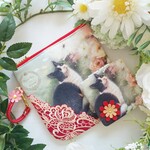 ハンドメイド【コンパクト♡ポーチ＆コンパクト♡ミラー】アッシュデザイン❋リバティ❋輸入生地