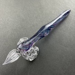 アメジストと青のフューミングガラスペン