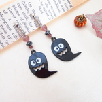 ひゅぅ～ひゅぅ～👻昼間に目立つ真っ黒おばけのイヤリングorピアス/ハロウィン