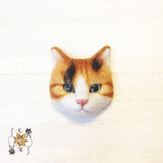ねこブローチ 三毛猫・No.1