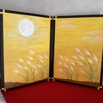 T様オーダー品　月とすすきの屏風　🌕トールペイント
