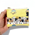 感謝セール品❤️クレーンゲームねこ😽イエロー　便利ラミネート ミニポーチ　10cmファスナー