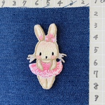 1枚入うさぎ　ウサギ刺繍アイロンワッペン