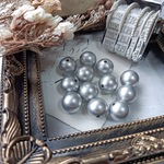 【12mm】【50個】【マットシルバー】マット加工　艶消し　丸玉　アクリルビーズ ヴィンテージ風　貫通穴　アクセサリーパーツ　 ハンドメイド　DIY AB016-4-S