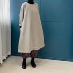 上下セット。起毛コットンのワンピース×ダボっとパンツ。送料無料【受注製作】