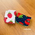 ୨୧   いちご🍓 ほっこりやわらか 8重ガーゼハンカチ２枚セット ① ୨୧ 