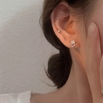 【再販】スクエア シルバー ピアス / P242