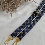 ★再販★細めインド刺繍リボンショルダーストラップ(ネイビー)