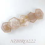 ベージュグラデーション　ゴールドバレッタ＊送料無料＊8㎝ ヘアアクセサリー　#ベージュ　#髪飾り