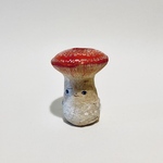 顔のある毒キノコ花瓶 ベニテングダケ風