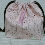 再販白くまさんいっぱい（ピンク系）　巾着　