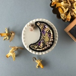 大人ハロウィン＊真夜中の月に潜む猫のブローチ