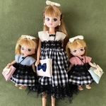 リカちゃん　ミキちゃんマキちゃん　お揃いチェック柄ワンピース