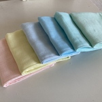 【受注製作※送料無料】ハンドメイド ガーゼハンカチ 16×16 ベビーカラー 無地 6枚セット