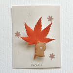 紅葉ブローチ(くま)