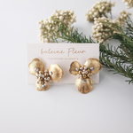 『華やぎ』 3petals真鍮フラワーの華やかピアス/イヤリング